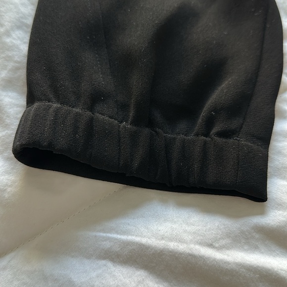 VINCE. Asymmetric Harem Trousers Leather Trim tapered hem Pants Size 6. Like New - Picture 10 of 16